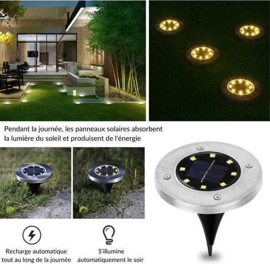 Lampes de jardin solaires LED sans fil Deluxe - Créez l'atmosphère parfaite dans votre jardin !