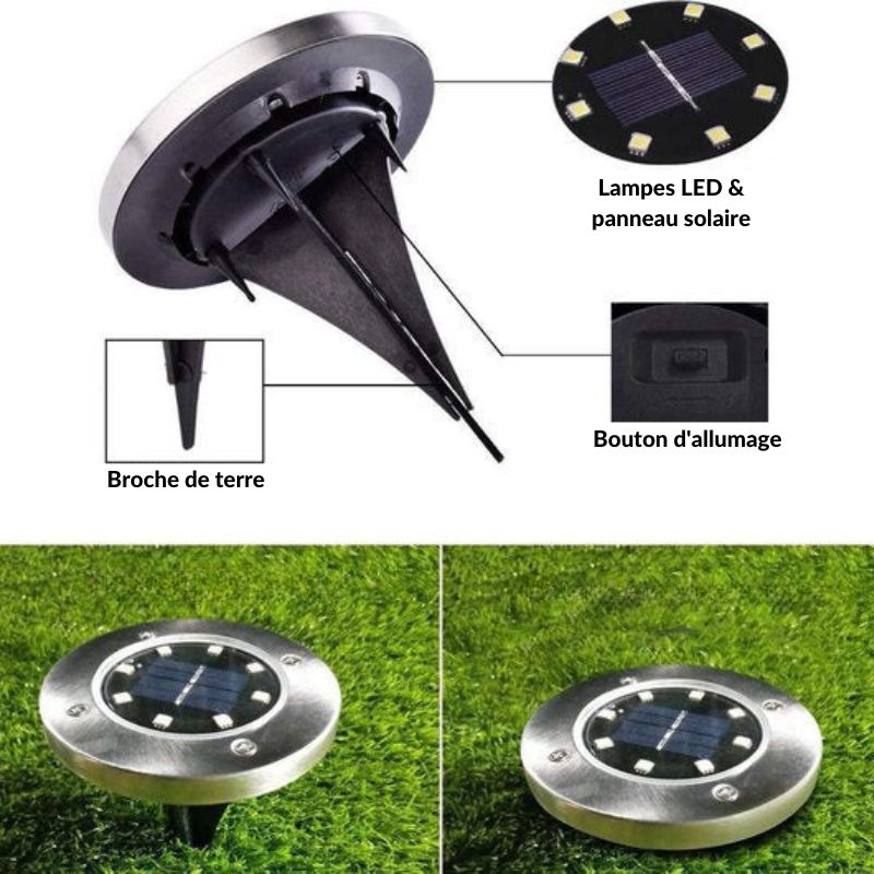 Lampes de jardin solaires LED sans fil Deluxe - Créez l'atmosphère parfaite dans votre jardin !