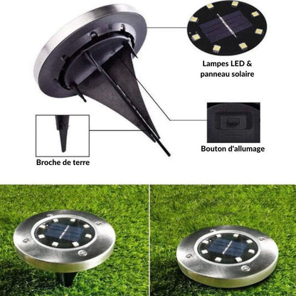 Lampes de jardin solaires LED sans fil Deluxe - Créez l'atmosphère parfaite dans votre jardin !