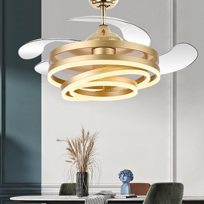 Celestina - Modern Ceiling Fan Chandelier with Led Light