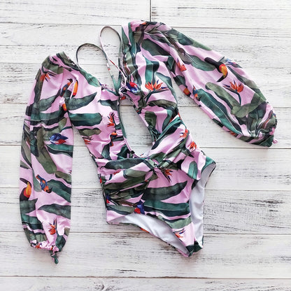 Vintage Floral Print Swimsuit