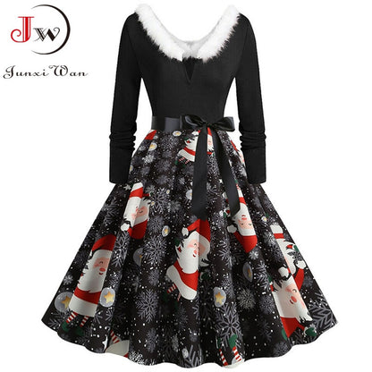 Women Long Sleeve Christmas Party Dress