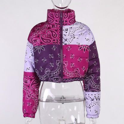 Bandana Printed Puffer Jacket