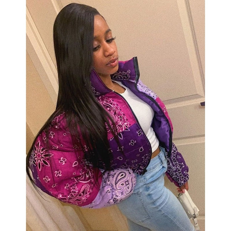 Bandana Printed Puffer Jacket