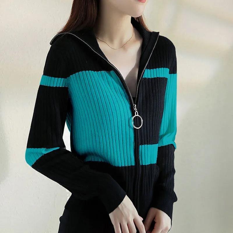 Striped Slim Knitted Cardigan