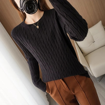 Long Sleeve Cable Knitwear