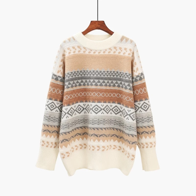 Women Loose Striped Pullover