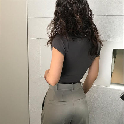 Sexy Women Short Sleeve Slim Sports Vest