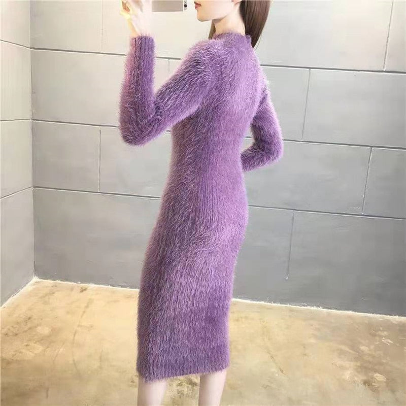 Warm Turtleneck Sweater Dress