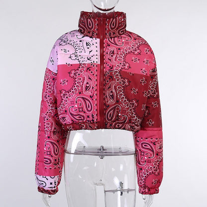 Bandana Printed Puffer Jacket