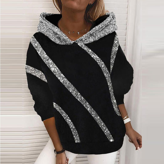 Fashion Sequin Hooded Sweatshirt