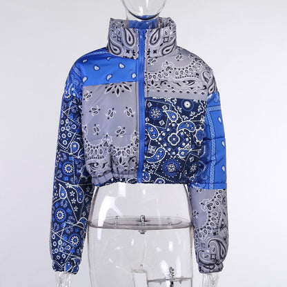 Bandana Printed Puffer Jacket