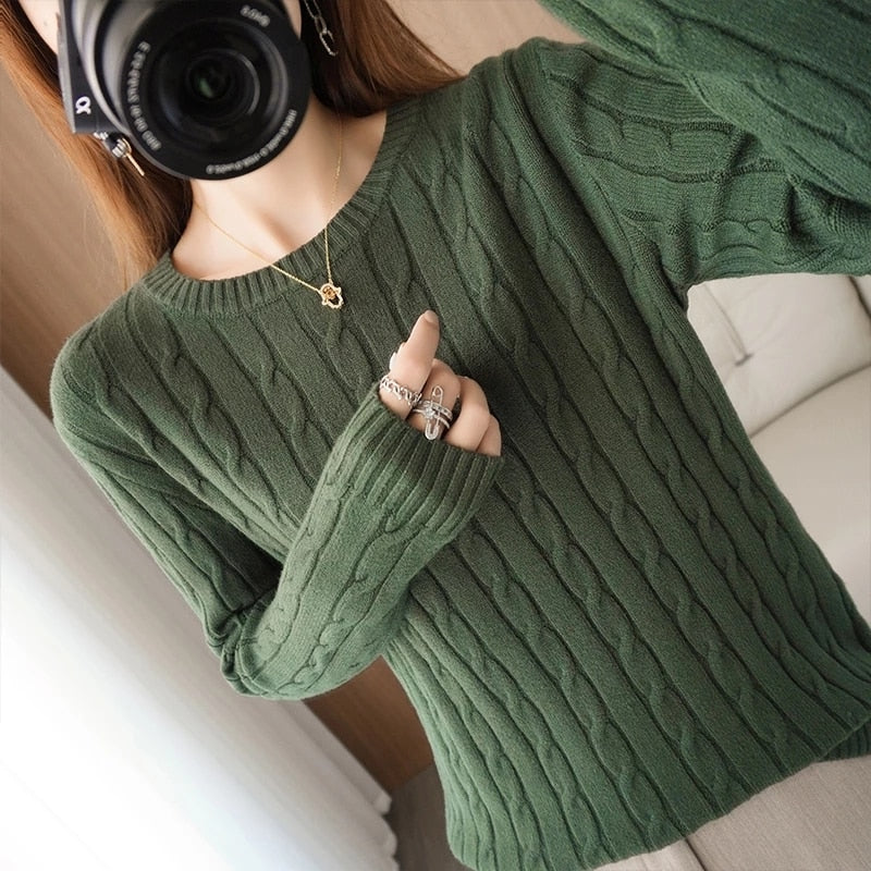 Long Sleeve Cable Knitwear