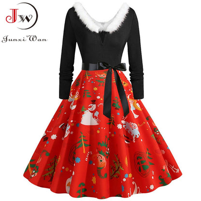 Women Long Sleeve Christmas Party Dress