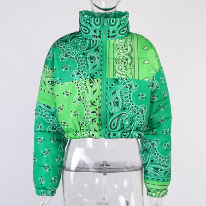 Bandana Printed Puffer Jacket