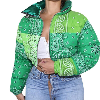 Bandana Printed Puffer Jacket