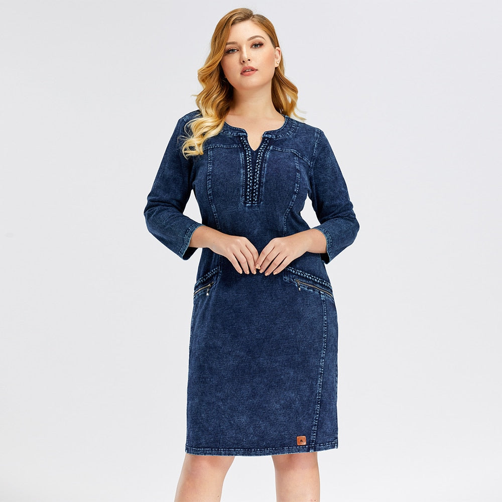 Elastic Slim Fit Denim Dress