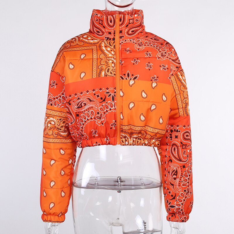 Bandana Printed Puffer Jacket