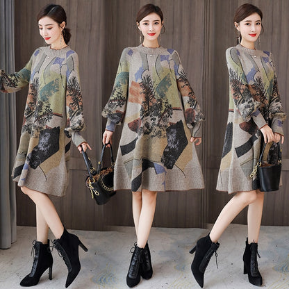 Women Vintage Casual Midi Dress