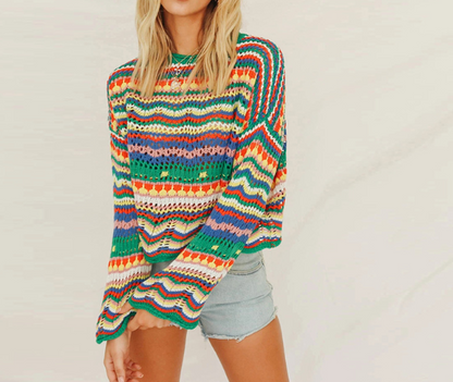 Color Me Wild Multicolored Knit Sweater