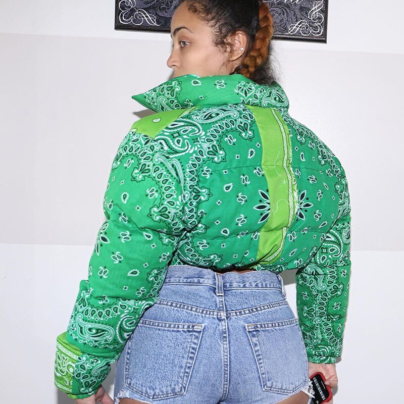 Bandana Printed Puffer Jacket