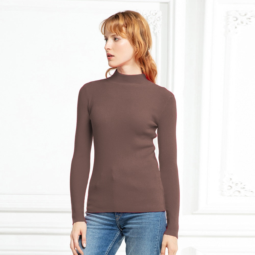 Turtleneck Long Sleeve Slim Sweater