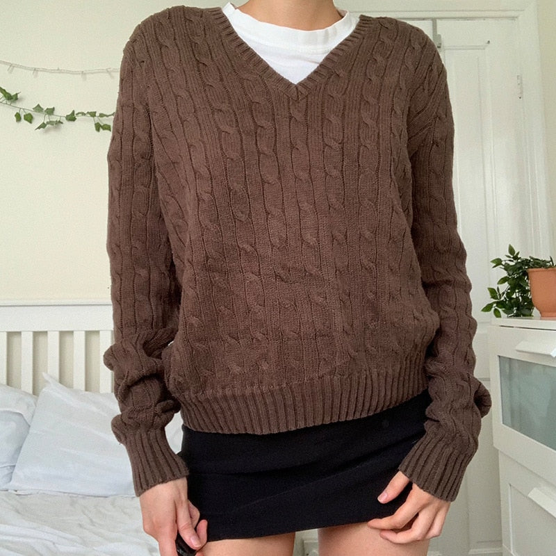 Long Sleeve Cable Knitwear