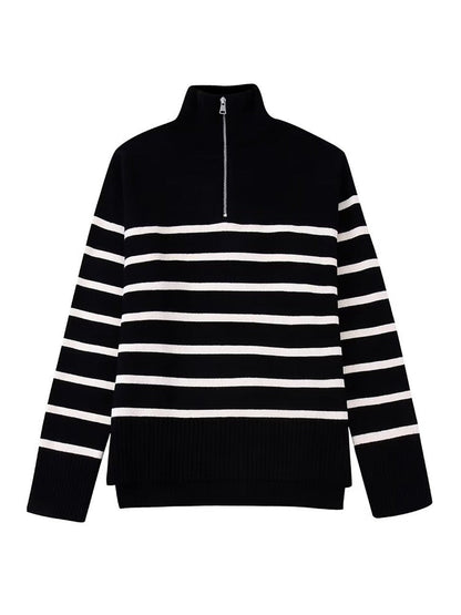 Women Fashion Loose Striped Sweaters