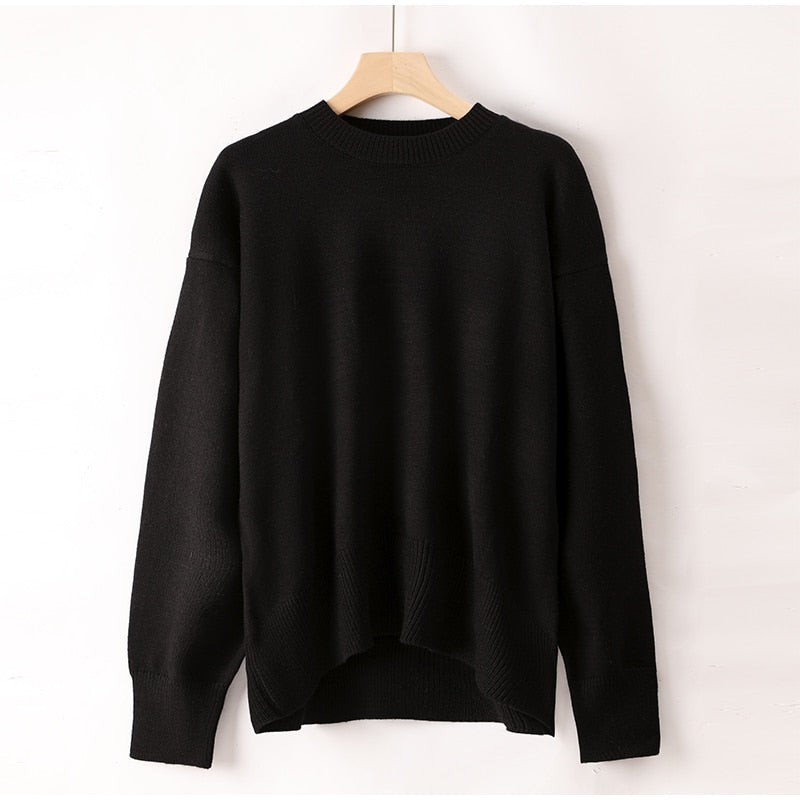 Knitted O-neck Loose Pullovers