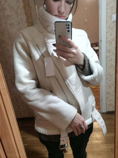 Sheepskin Fur Leather Jacket