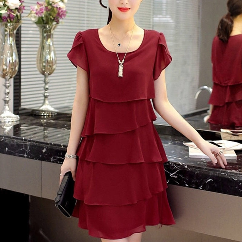 Women Wave Cut Sweet Dress