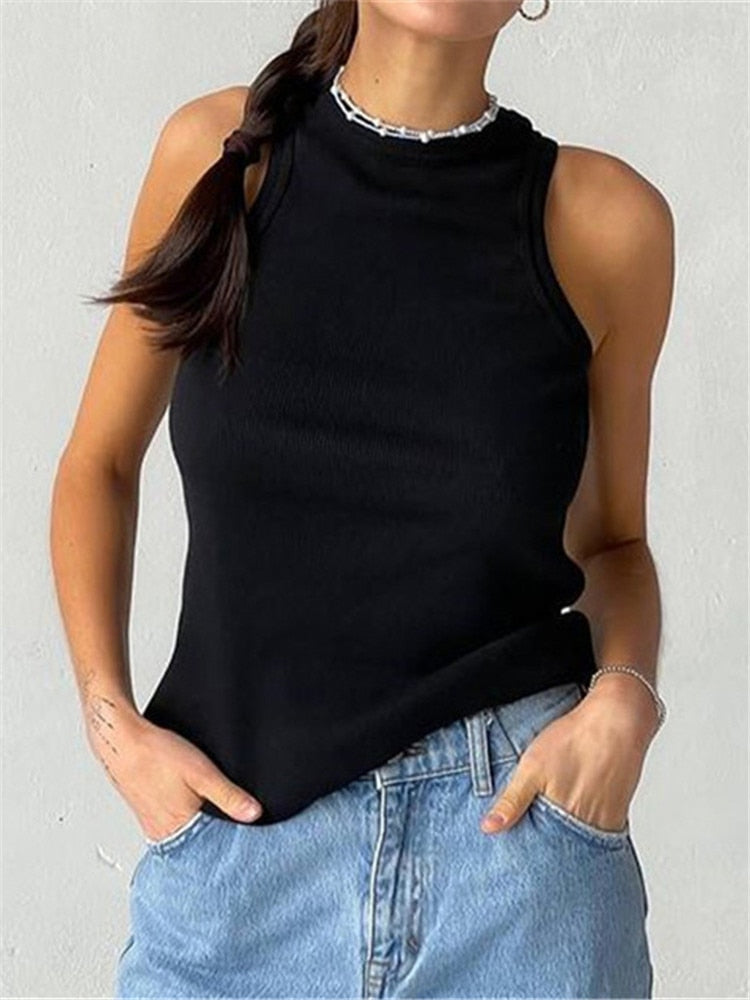 Solid Slim Knitted Skinny Sexy T-Shirt