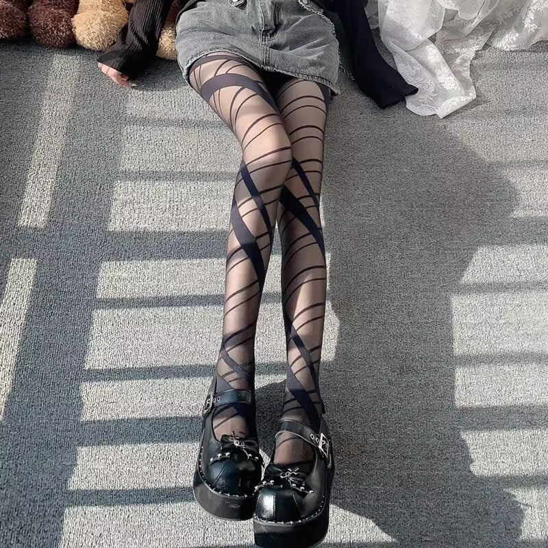 Sexy Lace-up Printed Leggings