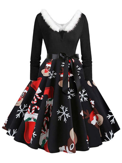 Women Long Sleeve Christmas Party Dress