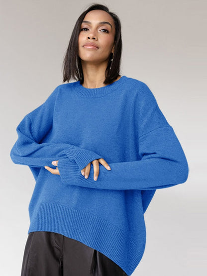 Knitted O-neck Loose Pullovers