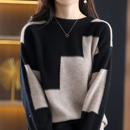 Elegant Round Neck Casual Sweater