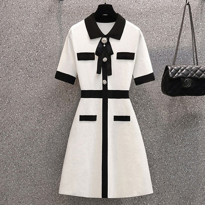 Women Bow Long sleeve Dress