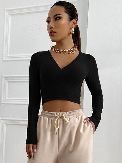 Emily in Paris Outfit Fashion Bare Midriff Stretch Tops