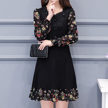 Elegant Embroidery O-Neck Dress