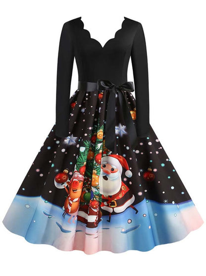 Women Long Sleeve Christmas Party Dress