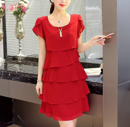 Women Wave Cut Sweet Dress