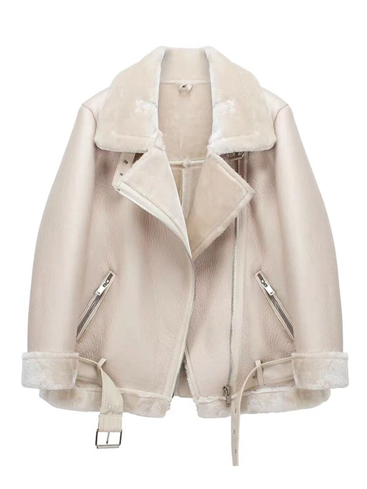 Sheepskin Fur Leather Jacket