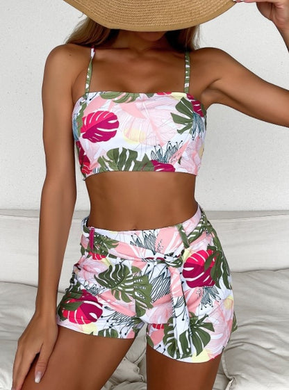 Sexy Flower Print Bikini Set