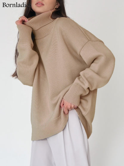 Oversized Women Turtleneck Sweater