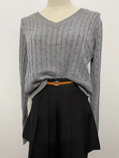 Long Sleeve Cable Knitwear