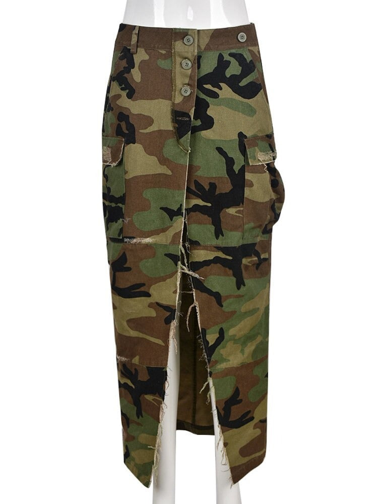 Fashion Camouflage Pocket Skirt