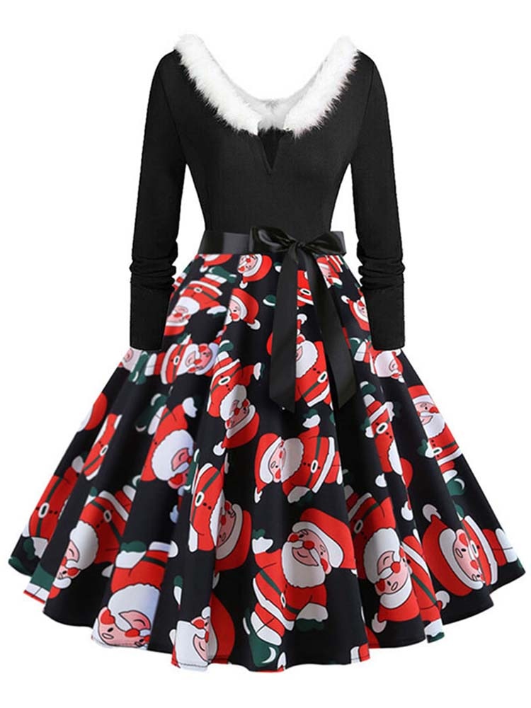 Women Long Sleeve Christmas Party Dress