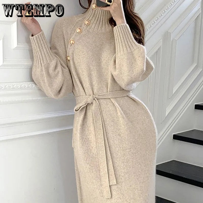 Luxury Turtle Long Knitted Dress