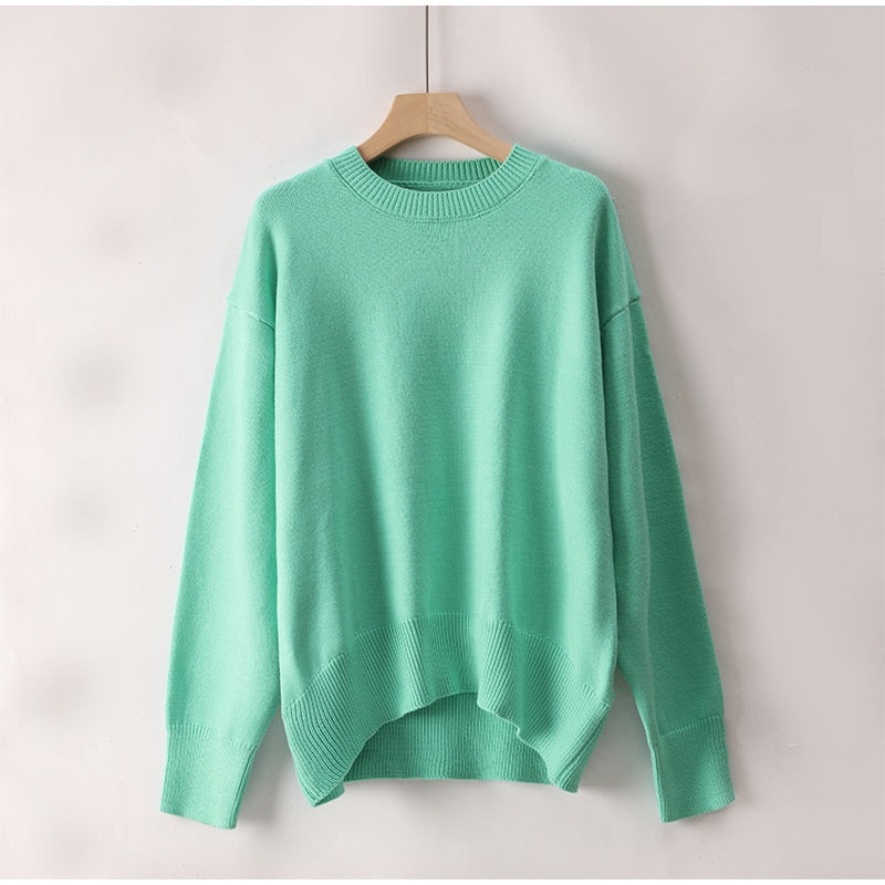 Knitted O-neck Loose Pullovers