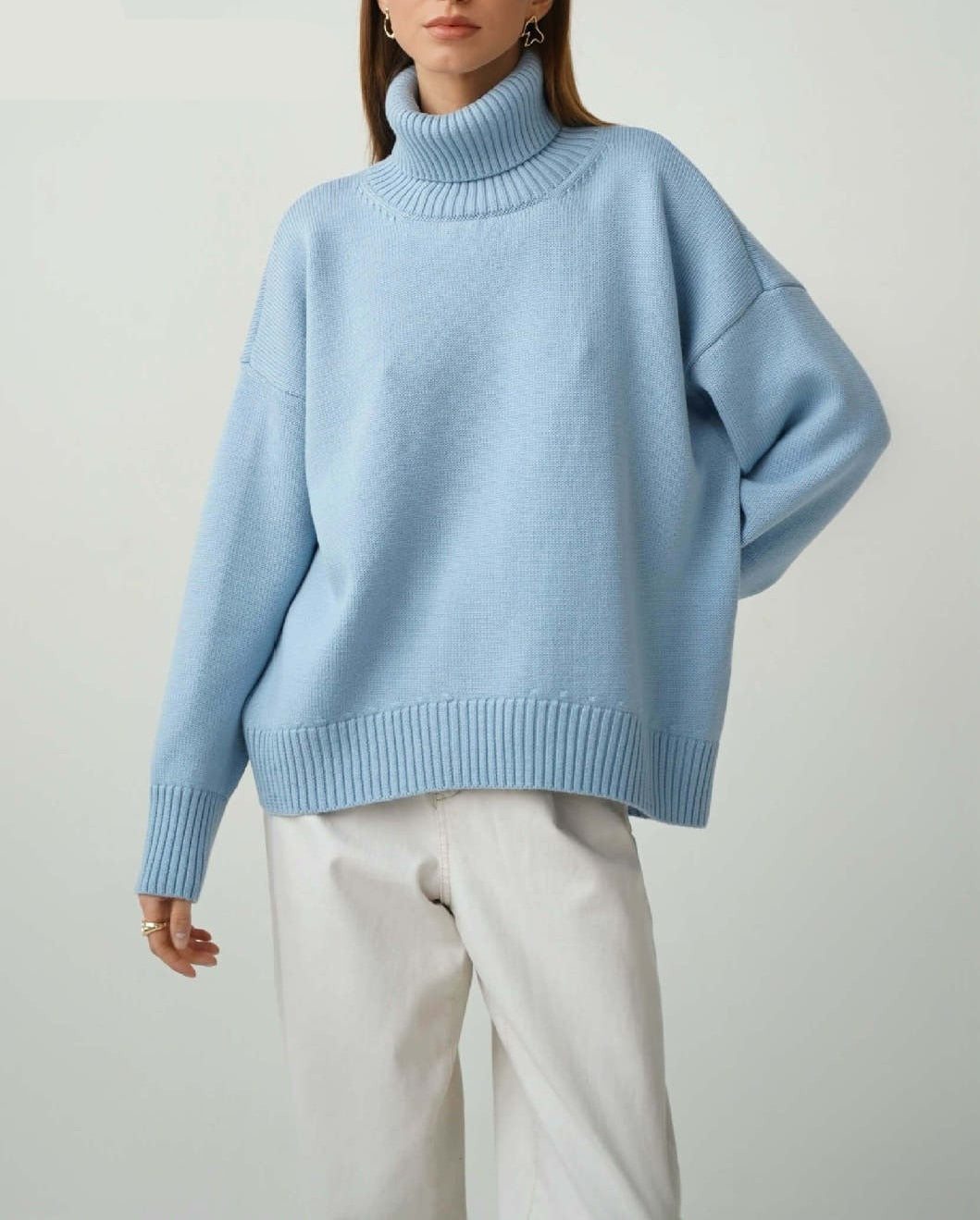 Women Oversized Casual Turtleneck Sweater